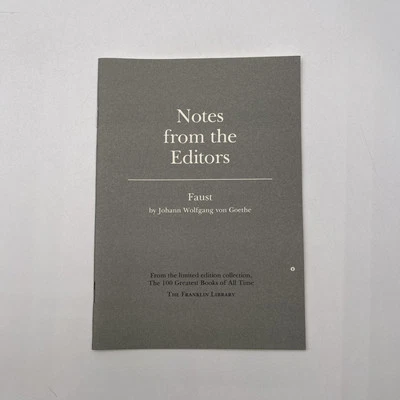 Franklin Library 100 Greatest Books Notes Faust By Johann Wolfgang Von Goethe - Imagem 1 de 4
