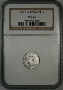 2007-W $10 Burnished Tenth Ounce Platinum Eagle NGC MS70 - Picture 1 of 3
