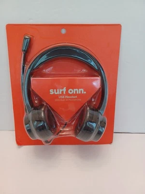 USB Stereo Headset W/ Built-In Microphone & In-Line Volume Control ONN NEW SEE - Image 1 of 4