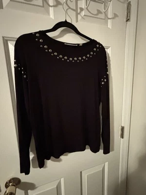 Top de manga larga con tachuelas negras Cyrus - talla pequeña Foto 1 de 4