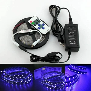 365nm Schwarzlicht 5m 10m UV LED Streifen licht UV Licht Haustier Urin Detektor - Bild 1 von 13