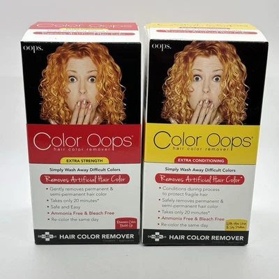 Removedor de cor de cabelo condicionador 2 cores Oops força extra todas as cores de cabelo novo - Imagem 1 de 4