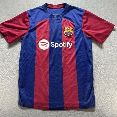 Camiseta FC Barcelona Hombre XL Fútbol Lewandowski 9 Spotify Azul Rojo Casa Despojada Foto 1 de 4