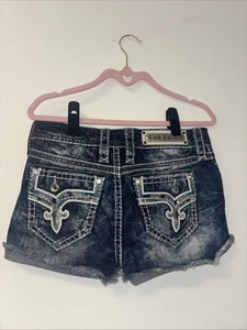 Y2k Rock Revival Denim Cutoff Shorts Sz 26 Low Rise Boho South West Country 90s - Picture 1 of 7