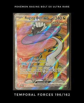 Pokémon Raging Bolt ex 196/162 SV05: Temporal Forces Ultra Rare Holo NM - Image 1 of 3
