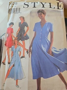 Style 2228 Vintage Used Sewing Pattern cut Ladies Dresses Size UK 6-16 - Picture 1 of 2