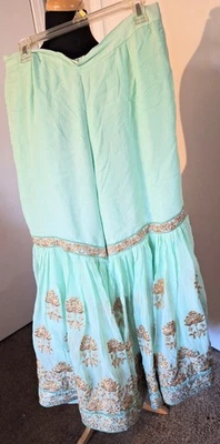 Women's Salwar Pants Recycle Fabric Embroidered Pakistani Indian - Image 1 of 4