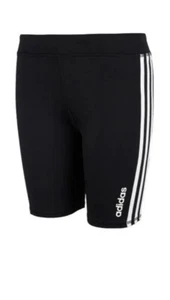 NEW Big Girls Adidas Climalite Bike Shorts BLACK Fitted 3 Stripe Logo Medium NWT - Picture 1 of 4