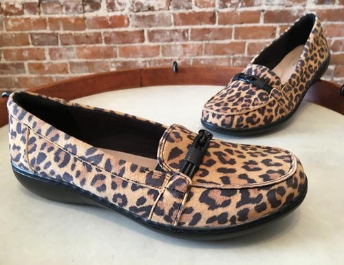 CLARKS Mocassino comfort slip on leopardato pelle scamosciata Ashland Ballot vendita 7