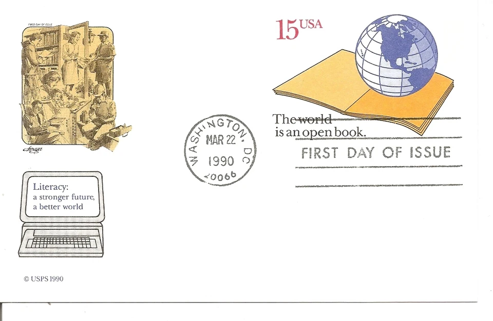 US SC # UX146 World Literacy Year FDC. Artmaster Cachet - Image 1 of 1