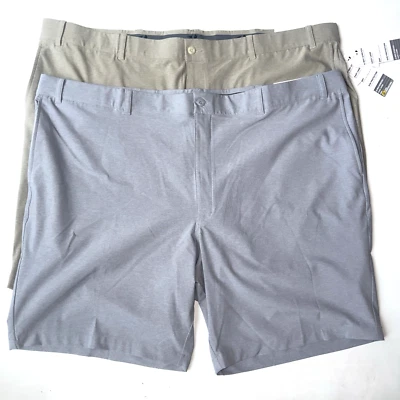 Lote de 2 pantalones cortos de golf GRAND SLAM cómodos para hombre talla 50 grandes y altos en campo gris y tostado Foto 1 de 4