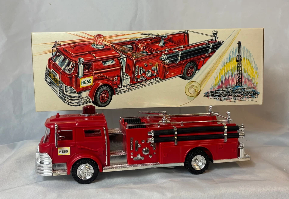 1970 Hess Fire Truck Toy In Box Amerada Hess Oil & Chemical Armada NO BATTERY - Image 1 of 4
