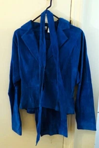 NEWPORT NEWS 2 pc Jacket Capri Sash Pant Suit Set Blue Women's Size 4 - Picture 1 of 5