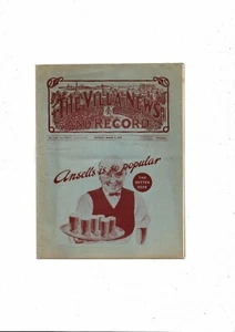 1936/37 Aston Villa v Burnley Football Programme Jan 9th - Picture 1 of 3