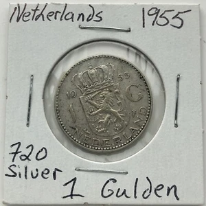 1955 NETHERLANDS SILVER 1 GULDEN***L@@K***Nice Grade***Combined Shipping***L@@K* - Picture 1 of 4