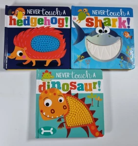 Never touch a hedgehog shark dinosaur Kids Board Books 3 Hardback Bundle - Bild 1 von 12