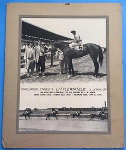 *LITTLEWHITELIE* 1950 CARRERA DE CABALLOS/CÍRCULO DE GANADORES DE CARRERAS FOTO ORIGINAL Delaware Pk - Imagen 1 de 3