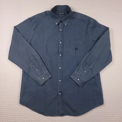 Chaps Ralph Lauren Men's Button-Up Shirt Denim Crest Logo Long Sleeve Size Large - Image 1 of 4