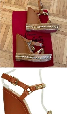 Christian Louboutin Rockstud Cuñas de Cuero con Picos Talla 8 Foto 1 de 4