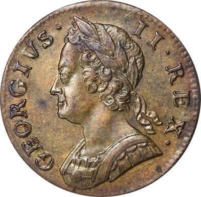 ENGLAND GEORGE II 1750 1/2D HALF PENNY COIN, UNCIRCULATED PCGS CERTIFIED MS63-BN - Image 1 of 4