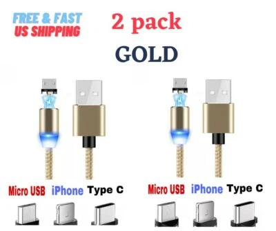 3in1 360+180° Magnetic Charger Fast Charging USB Cable for Type-C Micro USB IOS - Image 1 of 4