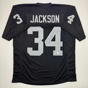 Autographed/Signed Bo Jackson Oakland Black Football Jersey JSA COA - Picture 1 of 4