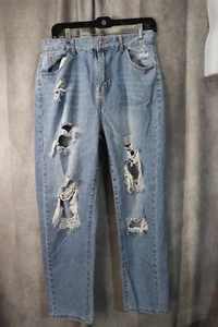 Pantalones de mezclilla rasgados desgastados Shein para mujer talla grande EE. UU. 8/10 - Imagen 1 de 5