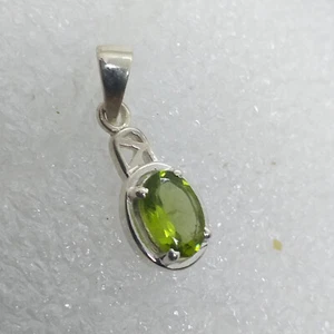 ECHTER Peridot facettiert Anhänger 925 Sterling Silber - Bild 1 von 2