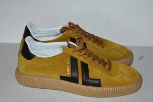 Zapatillas Lanvin Para Hombres Glen Talla 45 Cuero Gamuza Mostaza Baja Nuevas - Imagen 1 de 6