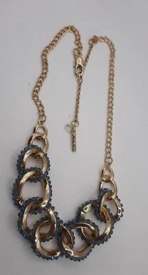 Kenneth Cole Нью-Йорк синий кристалл золотистый ссылка ожерелье  - Изображение 1 из 4