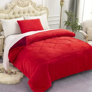 Kid Micromink Sherpa Comforter Set with Pillow Sham Solid Color 60x80 Twin Size - Picture 1 of 89