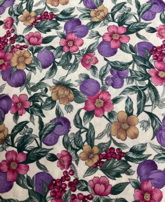 NORTHCOTT SILK CO- PINK, PURPLE & BROWN FLORAL-- BY THE YARD - Image 1 of 3