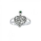 Cimaruta Witch 925 Sterling Silver Ring Emerald Glass by Peter Stone Jewelry