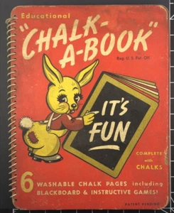1946 Vintage Children's Book Educational Chalk-A-Book Washable Chalk Pages - Picture 1 of 11