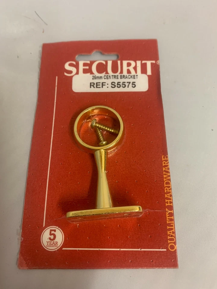 25MM Brass Plated Wardrobe Rail Fitting Standard Centre Support Tube Bracket - image 1 of 1