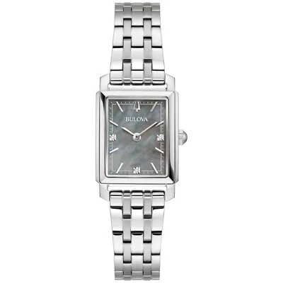Bulova Reloj Mujer Clásico Cuarzo Gemado Plata Acero Inoxidable 21 MM 96P252 Foto 1 de 4