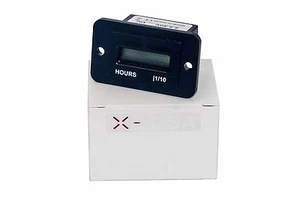 Rectangle LCD Hour meter gauge 9-12-24-48-90 volt golf cart forklift digital rv - Picture 1 of 7