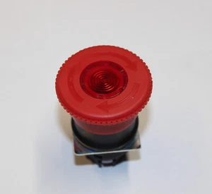EMERGENCY STOP, Lighted - OMRON Push Botton E-Stop Switch, 24VAC, ILLUM - Picture 1 of 5