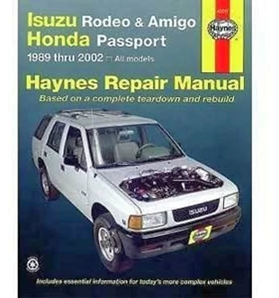 Haynes Repair Manual Isuzu Rodeo & Amigo, Honda Passport, 1989 thru 2002  - Image 1 of 1