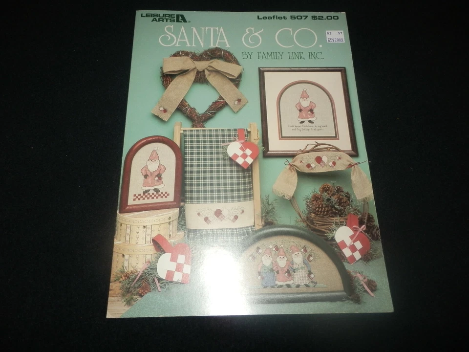 Leisure Arts Counted Cross Stitch Pattern Chart #507 Santa & Co Christmas NEW - Image 1 of 1