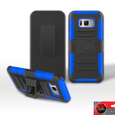 For Samsung Galaxy S8 Holster Belt Clip Protective Stand Cover Case Blue - Image 1 of 3