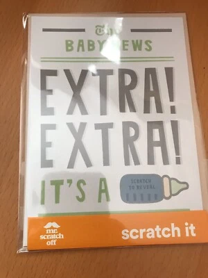 Tarjeta de noticias Mr Scratch Off Baby nueva en paquete extra es un "niño" $5,95 revelación de género Foto 1 de 2