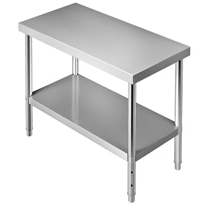 VEVOR Stainless Steel Work Prep Table Commercial Food Prep Table 48x18x34in - image 1 of 4