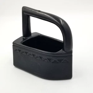 Vintage McCoy Black Ceramic Iron Shaped Retro Flower Plant Planter Roseville Oh - Picture 1 of 3
