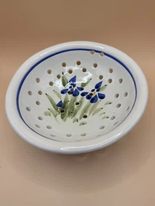 Keramik Beerenschale Sieb Sieb Schale blaue Blumen mittel - Bild 1 von 6