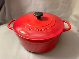 FONTIGNAC Gusseisen Rot Emaille 10 1/4" Dutch Oven 5 1/2 Quart Rot 26 Hergestellt in Frankreich - Bild 1 von 18
