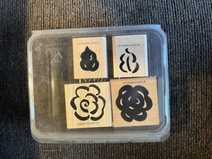 Stampin Up Stamp Set 1999 "Brushstroke Blossoms" Set of 4 Stamps  NEW - Picture 1 of 2