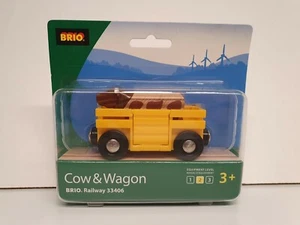 BRIO Cow & Wagon - mucca e vagone - ferrovia - 33406, NUOVO & IMBALLO ORIGINALE, #V-487-4 - Foto 1 di 3