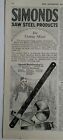 1919 Simonds saw Stihl products for cutting metal vintage tool original ad