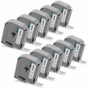 10x M-K231 M231 For Brother P-Touch 12mm Label Tape White 1/2" PT-55 PT-65 PT-90 - Picture 1 of 8